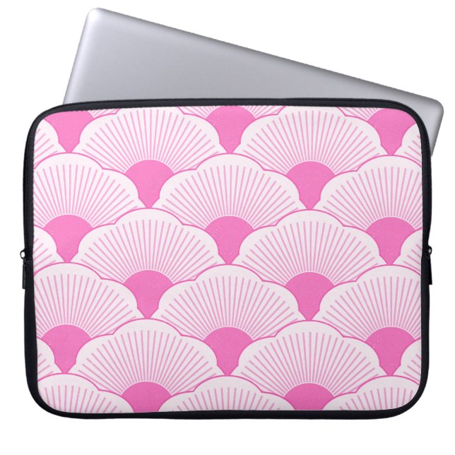 Solnedgång, tonisk rosa, betong struktur laptop fodral (Framsidan)
