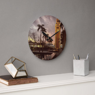 Solnedgång Torn Stor Klocka