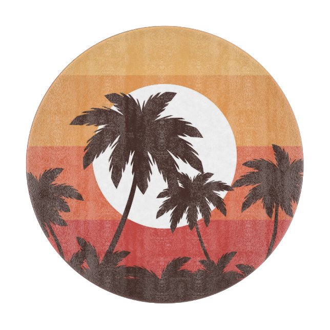 Solnedgång Tropical Handflatan Beach Vintage (Framsidan)