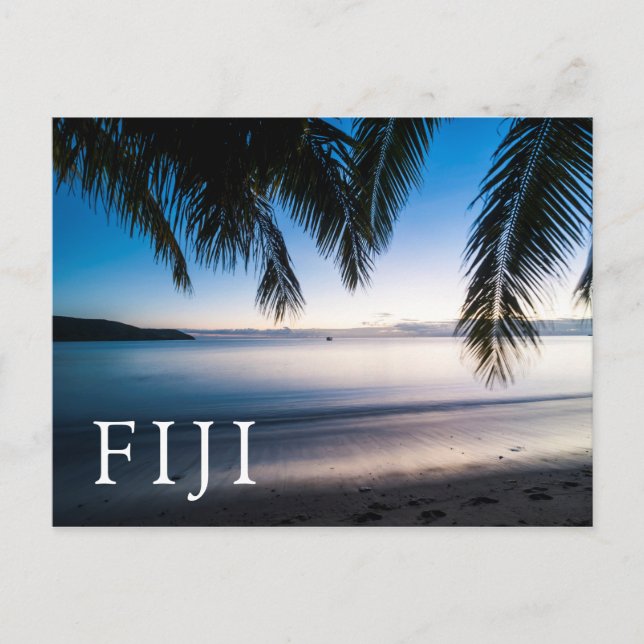 Solnedgång Tropiskt havslandskap, Fiji Vykort (Framsida)