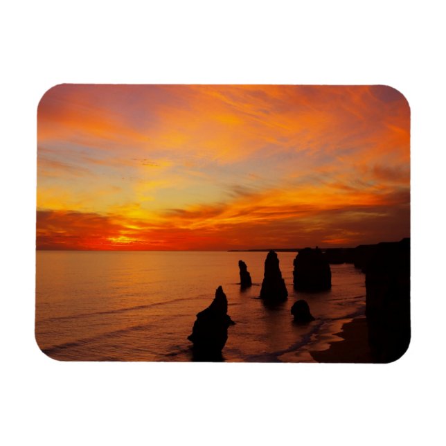 Solnedgång, Twelve Apostles, Port Campbell Nationa Magnet (Horisontell)