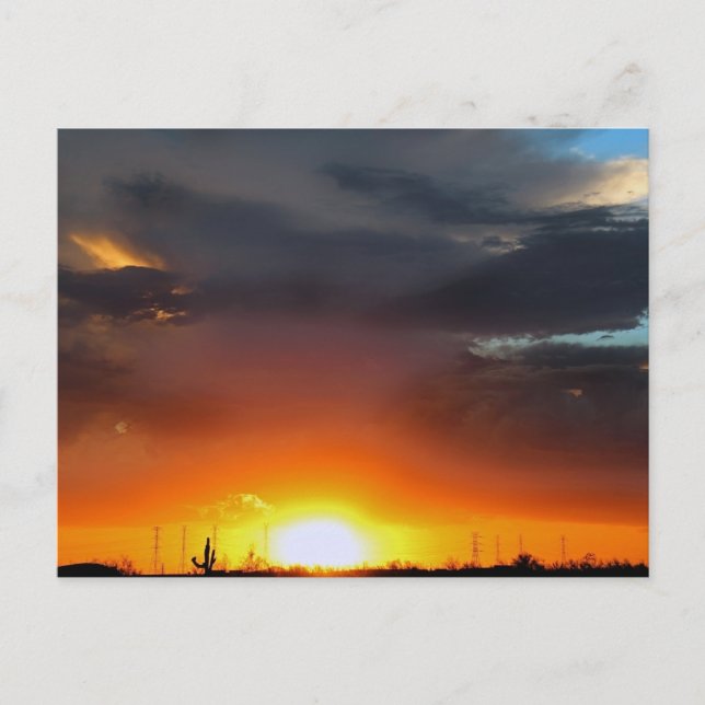 Solnedgång under stormen. vykort (Framsida)