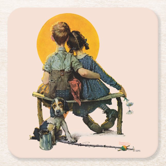 Solnedgång Underlägg Papper Kvadrat (Framsidan)