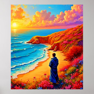 Solnedgång - utformning av Solitude-tjänsten Poster