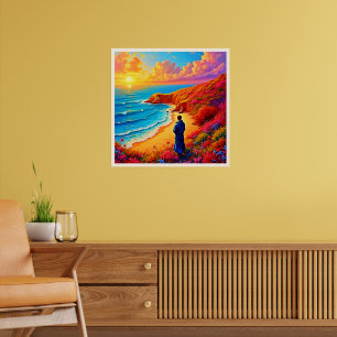 Solnedgång - utformning av Solitude-tjänsten Poster