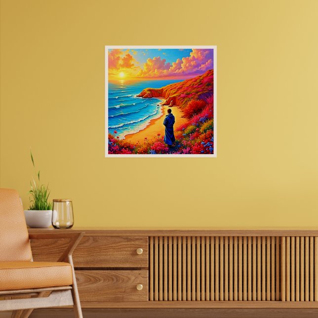 Solnedgång - utformning av Solitude-tjänsten Poster (Vardagsrum 2)