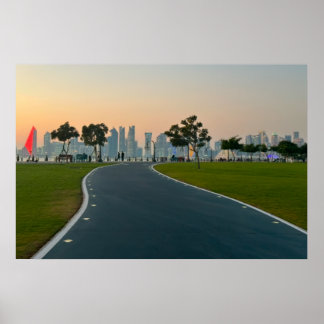 Solnedgång Väg till framtiden Poster