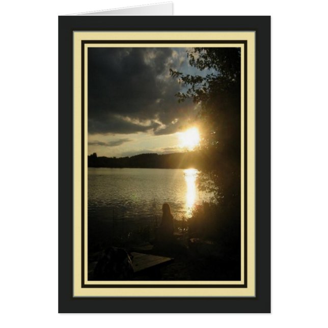Solnedgång - välkomsthem hälsningskort (Framsidan)