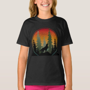 Solnedgång Varg Natur Sceneri T Shirt