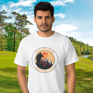 Solnedgång vargkonst, Yellowstone National Park, C T Shirt