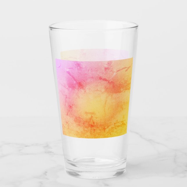 Solnedgång Vattenfärg Marmor Glas Kopp (Framsida)