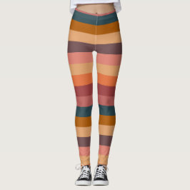 Solnedgång Vattenfärg Ränder   Leggings