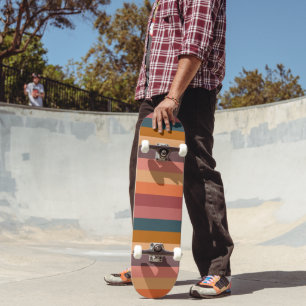 Solnedgång Vattenfärg Ränder Mini Skateboard Bräda 18,5 Cm