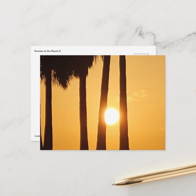 Solnedgång vid Beach II-vykortet Vykort (Fram/Back In Situ)