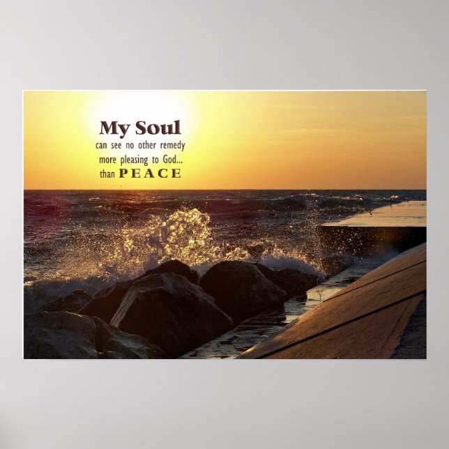 Solnedgång vid Beach Sten Citat Poster (Framsidan)
