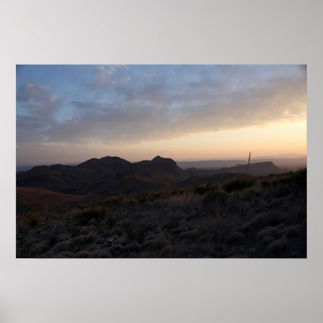 Solnedgång vid Big Bend 24x16 Poster (Framsidan)