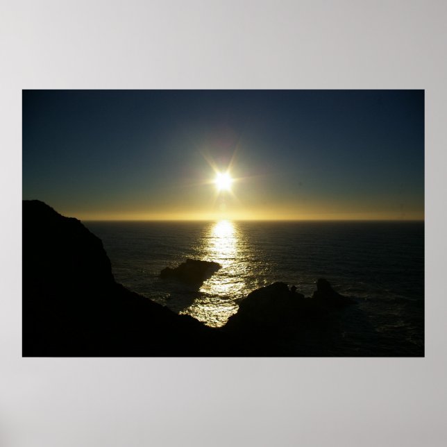 Solnedgång vid Big Sur Poster (Framsidan)