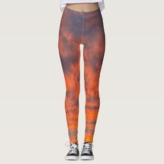 Solnedgång vid brand leggings