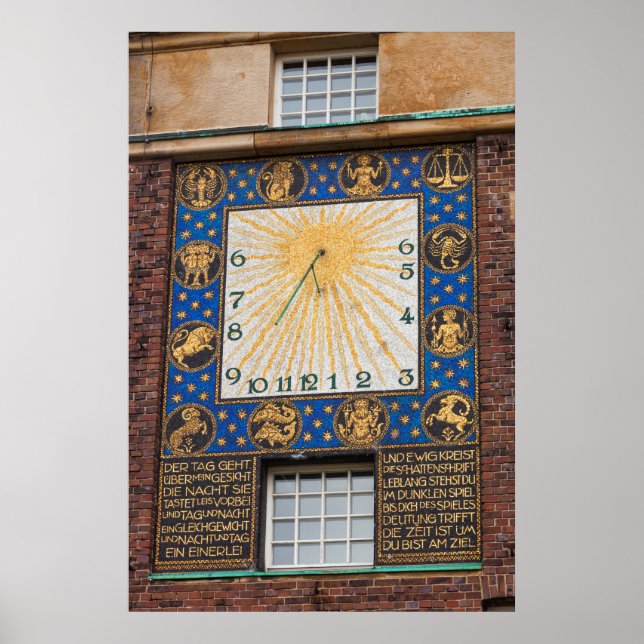 Solnedgång vid Byggnad, Tyskland Poster (Framsidan)