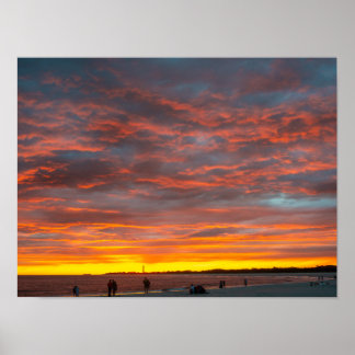 Solnedgång vid Cape May Point Poster