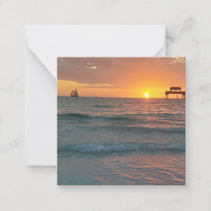 Solnedgång vid Clearwater Beach Magnet Anteckningskort