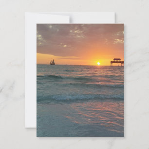 Solnedgång vid Clearwater Beach Magnet Tack Kort