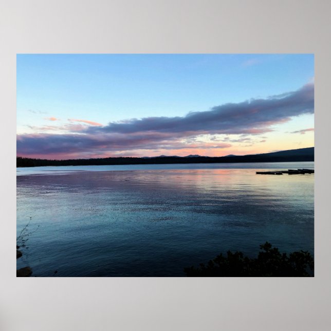 Solnedgång vid Crescent Sjö, ELLER Poster (Framsidan)