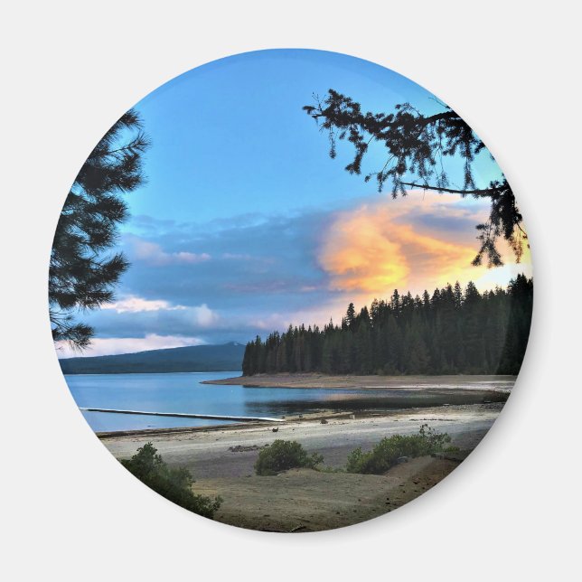 Solnedgång vid Crescent Sjö, Oregon Magnet (Framsidan)