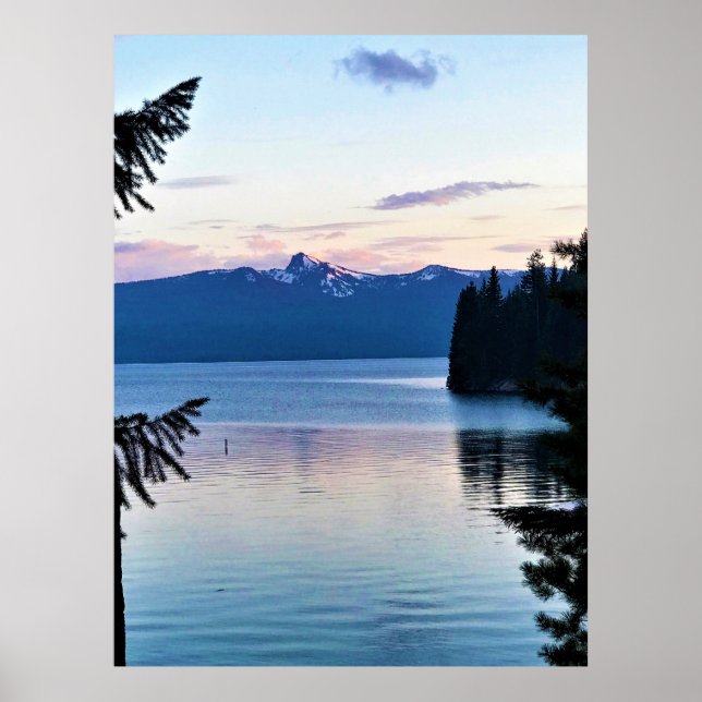 Solnedgång vid Crescent Sjö, Oregon Poster (Framsidan)