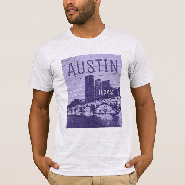 Solnedgång vid Dam Bird Sjö Austin Texas T-shirt (Framsida)