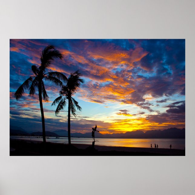 Solnedgång vid Danangbukten, Vietnam, Poster (Framsidan)