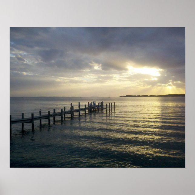 Solnedgång vid dockan i södra Maryland poster (Framsidan)