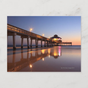 Solnedgång vid fiskepir, Fort Myers Beach Vykort