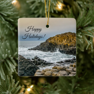 Solnedgång vid Giants Causeway Julgransprydnad Keramik