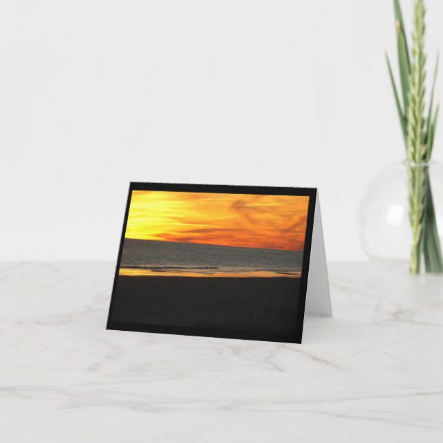 Solnedgång vid Gräs Knoll Shores, NC Helgkort (Framsida)