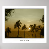 Solnedgång vid Hapuna-stranden, Hawaii