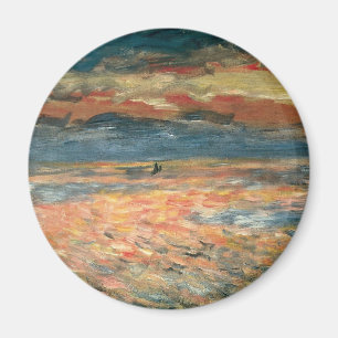 Solnedgång vid havet av Pierre Renoir, Vintage Fin Magnet