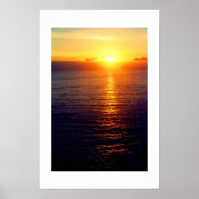 Solnedgång vid havet poster (Framsidan)