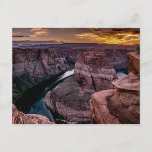Solnedgång vid Horseshoe Bend Vykort