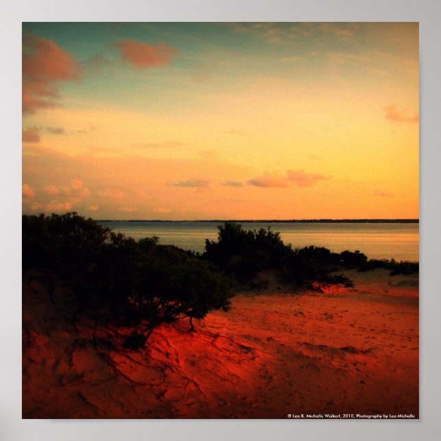 Solnedgång vid Jockey's Ridge Poster (Framsidan)