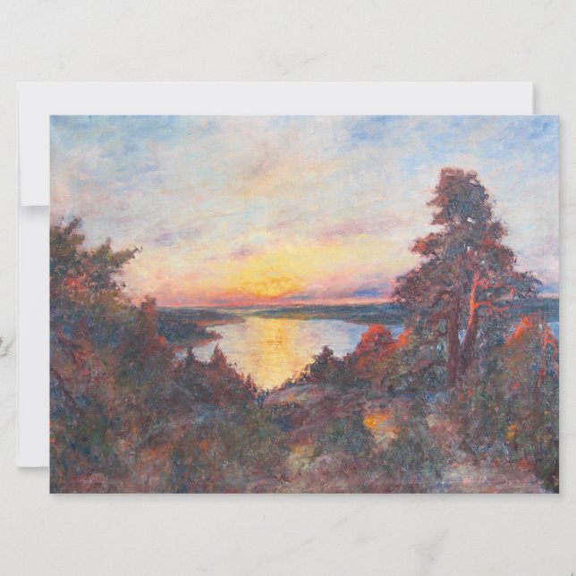 Solnedgång vid Kusten (av Kimon Loghi) Kort (Framsida)