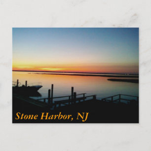solnedgång vid kusten, Stone Harbour, NJ Vykort