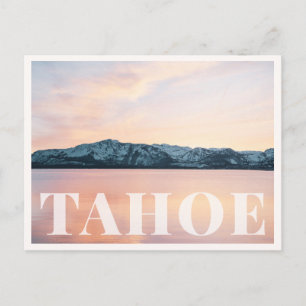 Solnedgång vid Lake Tahoe Rosa himmel Tallac Zephy Vykort