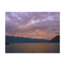 Solnedgång vid Lake Wakatipu, Queenstown, NZ