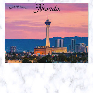 Solnedgång vid Las Vegas Strip Nevada vykort