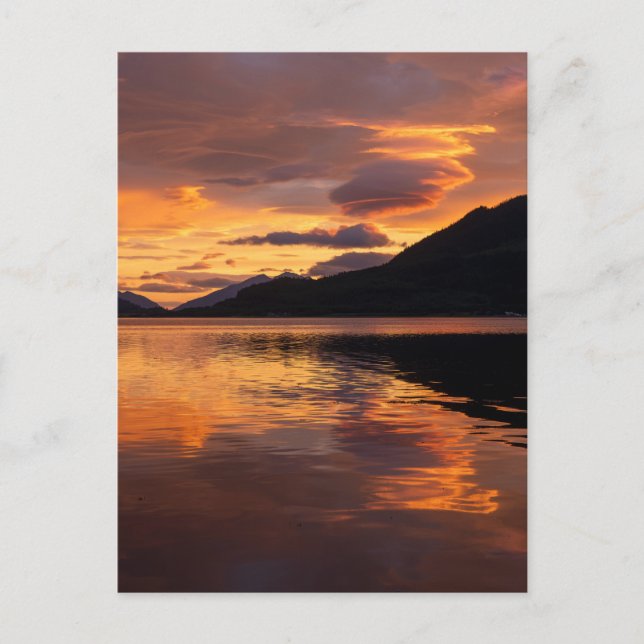 Solnedgång vid Loch Leven Helg Vykort (Framsida)