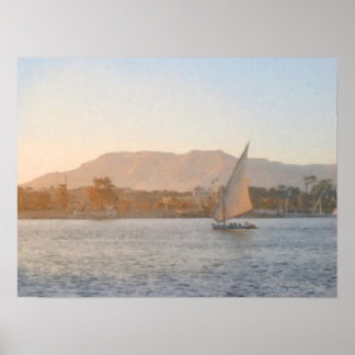 Solnedgång vid Luxor Print Poster