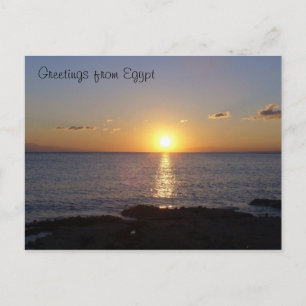 Solnedgång vid Måne-stranden - vykort för Egypten