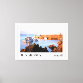 Solnedgång vid Mevagissey Harbor, Cornwall Canvastryck