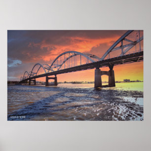 Solnedgång vid Mississippi-floden Poster